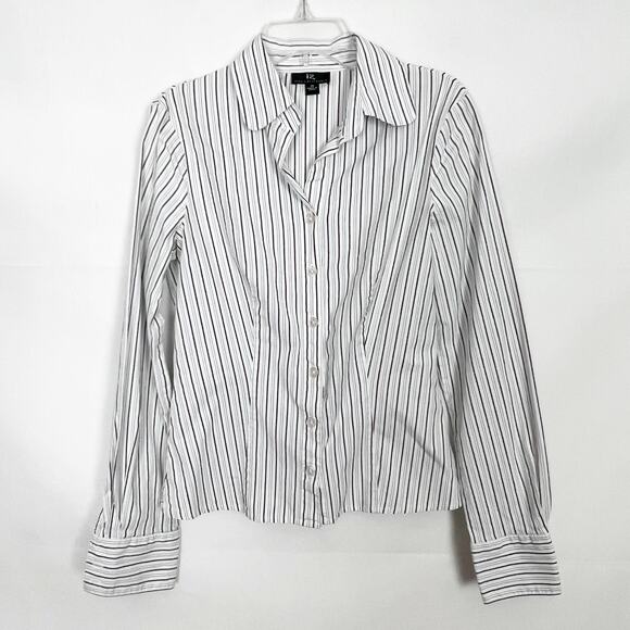 IZ Byer Vintage Y2K Button Down Striped Top Size Juniors Medium - Picture 1 of 11